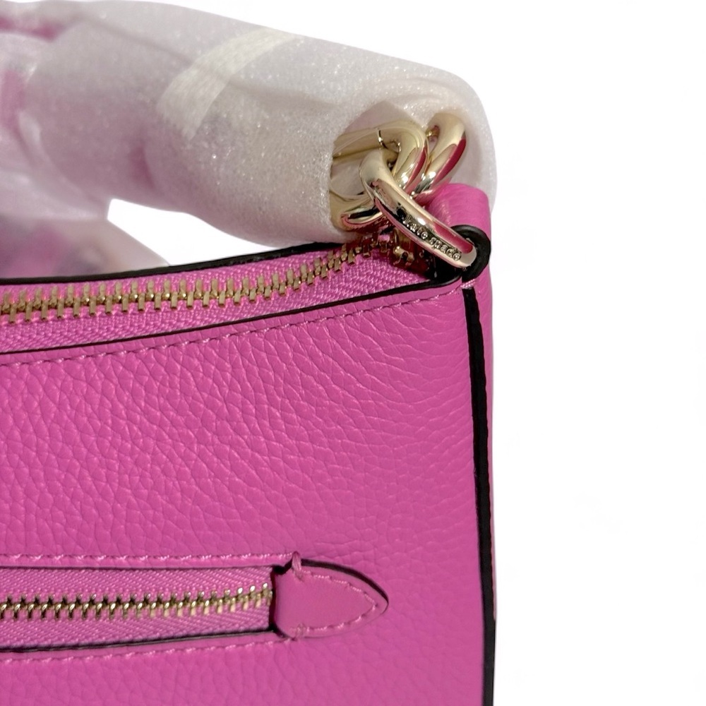 NWT Kate Spade Hudson Pebbled Leather Satchel Pink Echinacea Flower MSRP $248 - Picture 8 of 11
